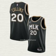 John Collins NO 20 Camiseta Atlanta Hawks Ciudad 2020-21 Negro