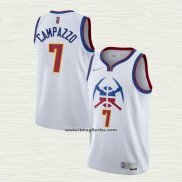 Facundo Campazzo NO 7 Camiseta Denver Nuggets Earned 2020-21 Blanco